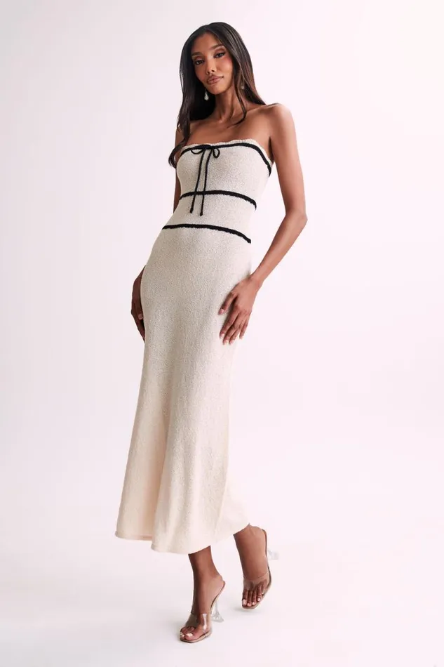 Women Meshki Dresses Dawn Strapless Knit Midi Dress 8211 Cream