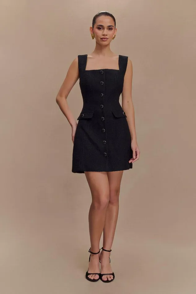 Women Meshki Dresses Desire Boucle Mini Dress 8211 Black