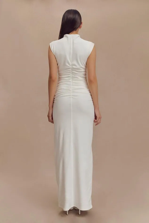Women Meshki Dresses Elliot High Neck Sleeveless Maxi Dress 8211 White