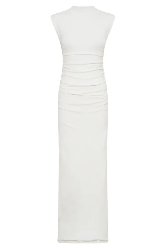 Women Meshki Dresses Elliot High Neck Sleeveless Maxi Dress 8211 White