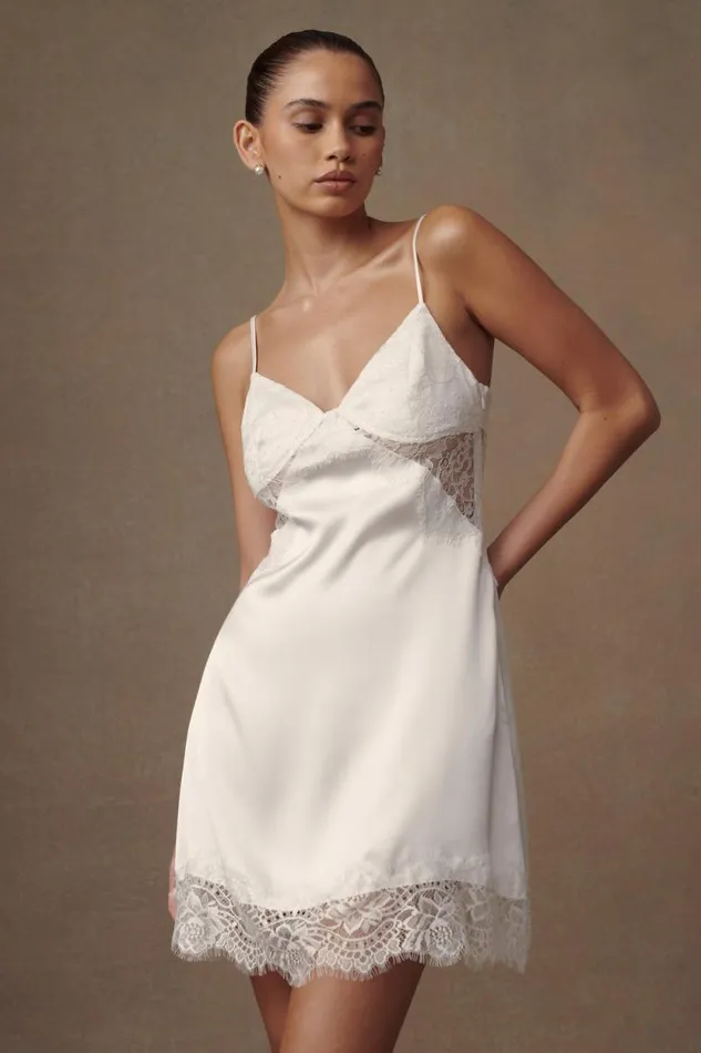 Women Meshki Dresses Emmett Lace Slip Dress 8211 White