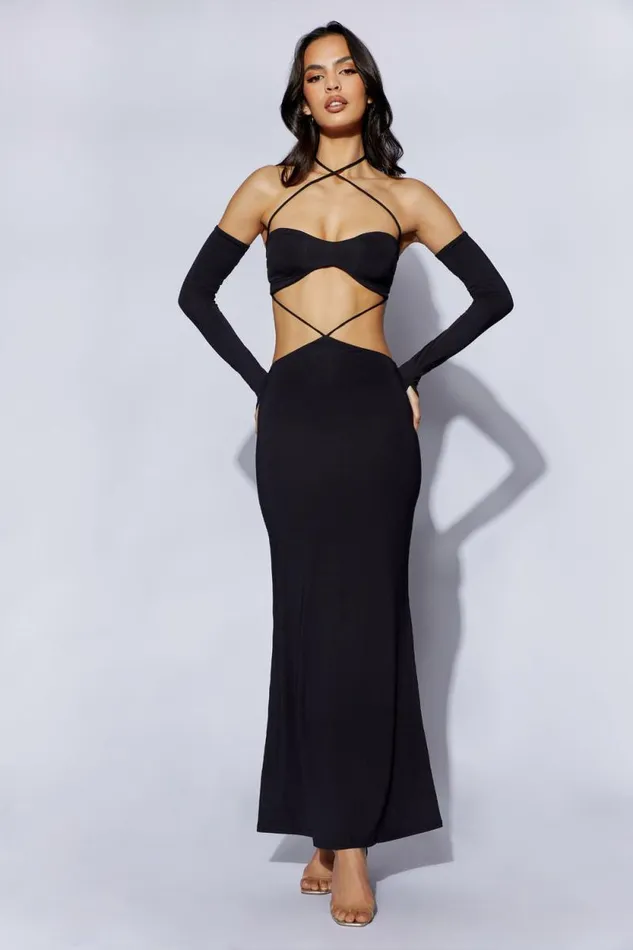Women Meshki Dresses Jules Maxi Triangle Cut Out Dress 8211 Black