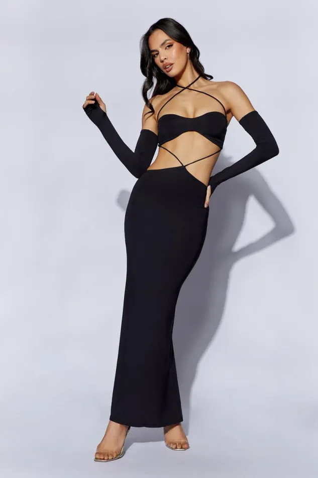 Women Meshki Dresses Jules Maxi Triangle Cut Out Dress 8211 Black
