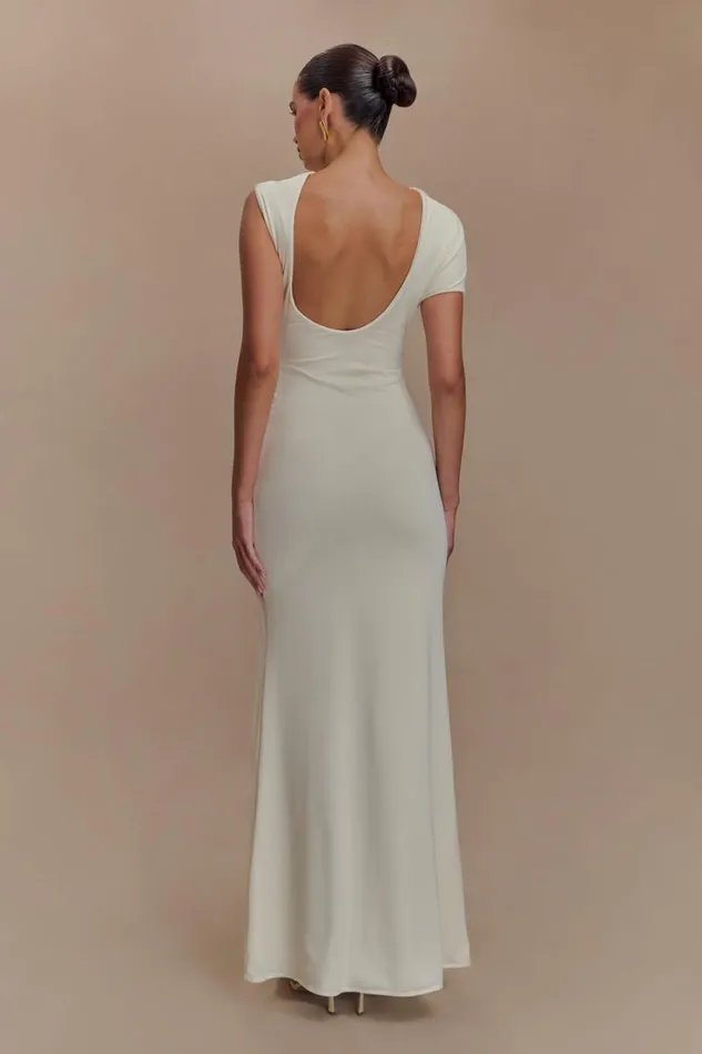 Women Meshki Dresses Kaida Slinky Maxi Dress With Hardware 8211 Ivory