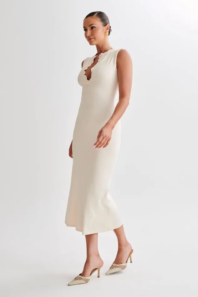 Women Meshki Dresses Korva Knit Midi Dress 8211 Ivory