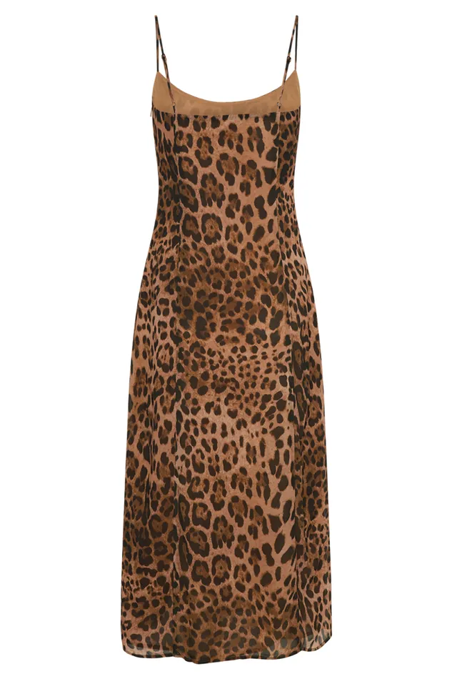 Women Meshki Dresses Leanne Chiffon Midi Dress 8211 Leopard Print