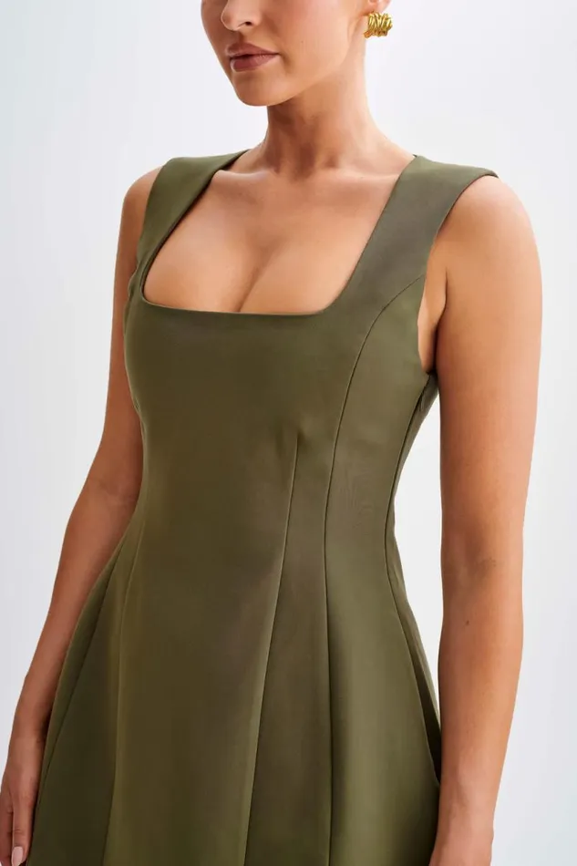 Women Meshki Dresses Lysandre Crepe Mini Dress 8211 Military Olive