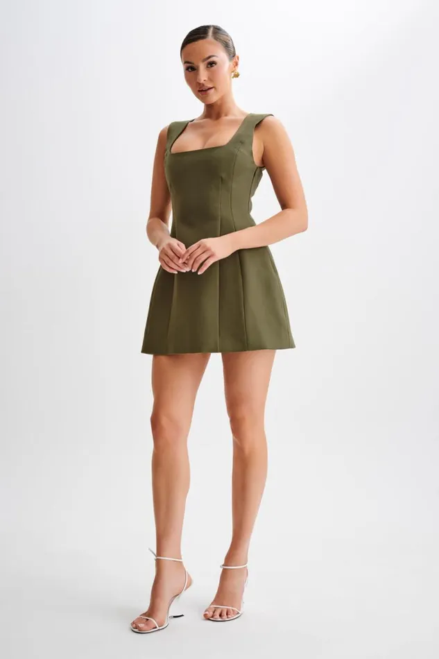Women Meshki Dresses Lysandre Crepe Mini Dress 8211 Military Olive