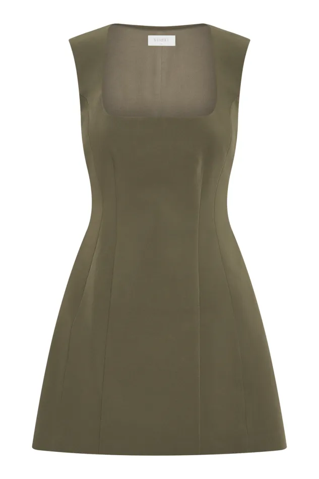Women Meshki Dresses Lysandre Crepe Mini Dress 8211 Military Olive