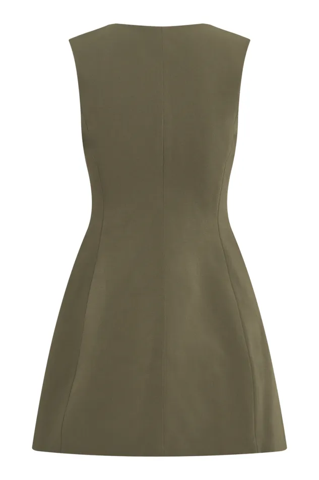 Women Meshki Dresses Lysandre Crepe Mini Dress 8211 Military Olive
