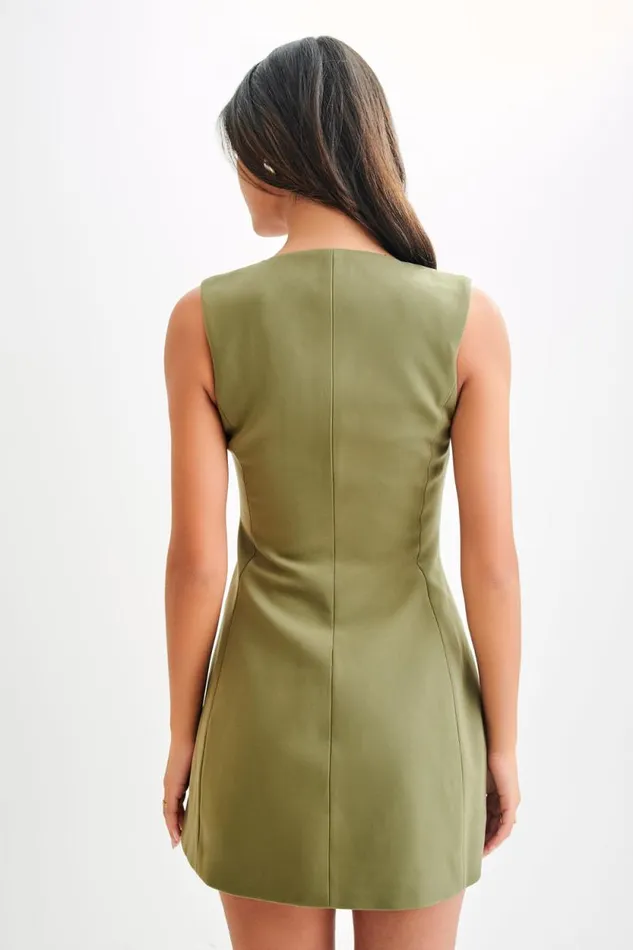 Women Meshki Dresses Lysandre Crepe Mini Dress 8211 Military Olive