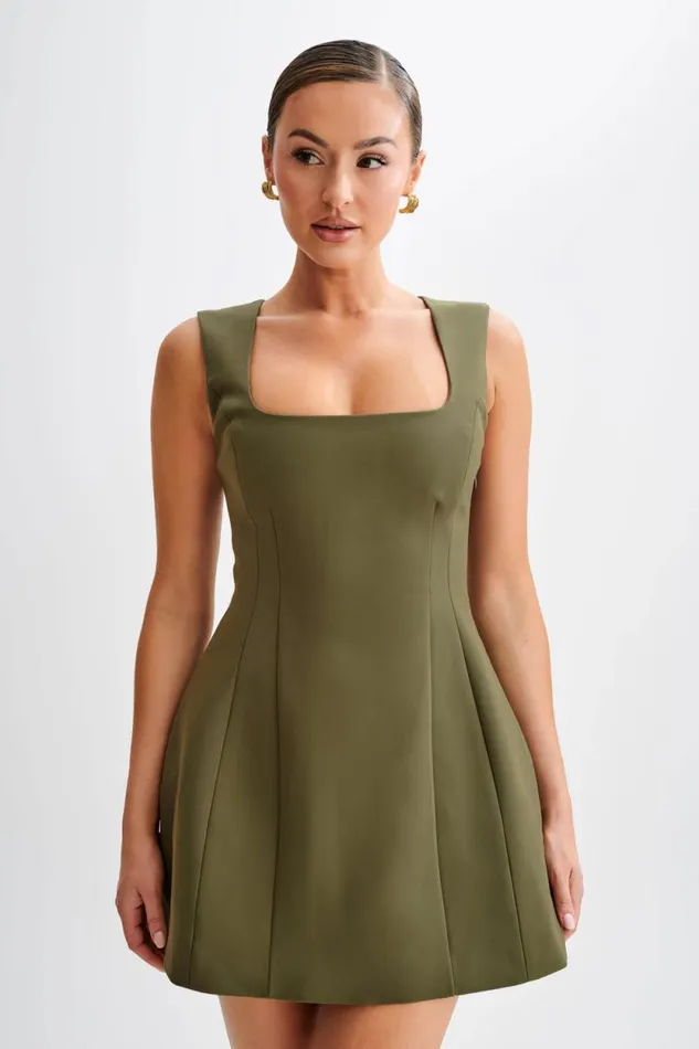 Women Meshki Dresses Lysandre Crepe Mini Dress 8211 Military Olive
