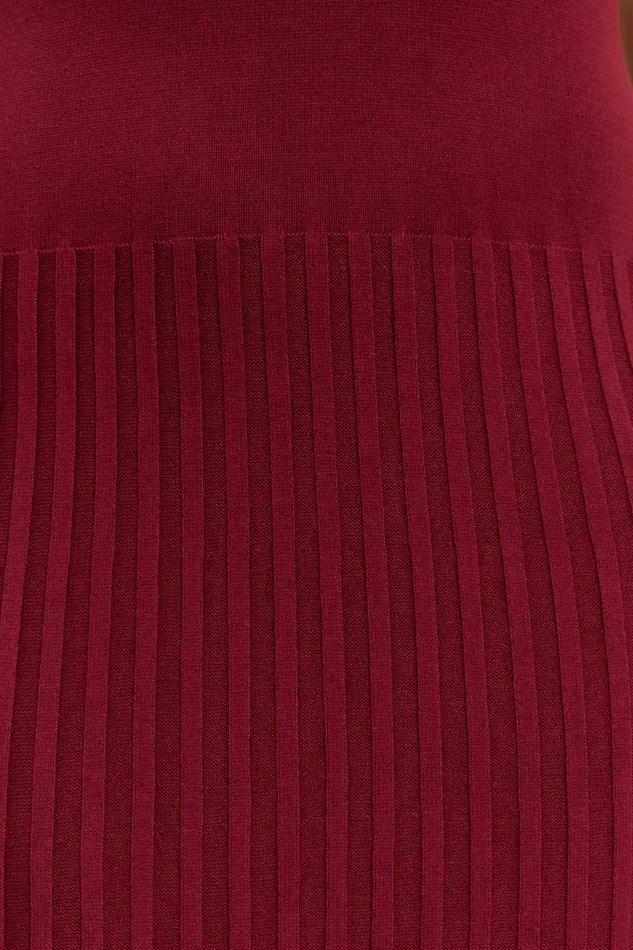 Women Meshki Dresses Mavis High Neck Pleated Maxi Dress 8211 Mahogany
