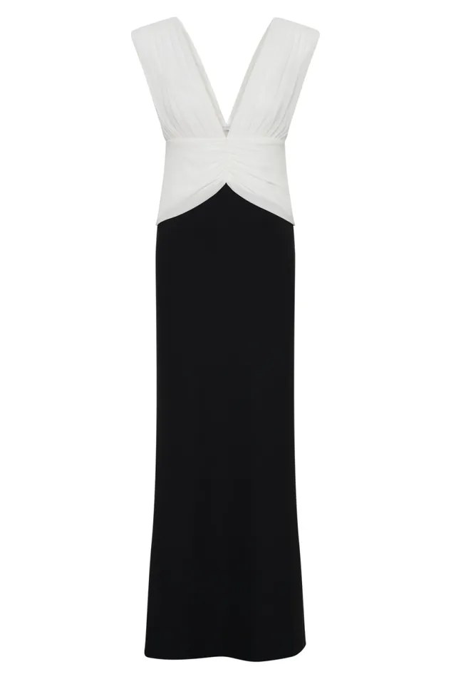 Women Meshki Dresses Monique Contrast Maxi Dress 8211 Black