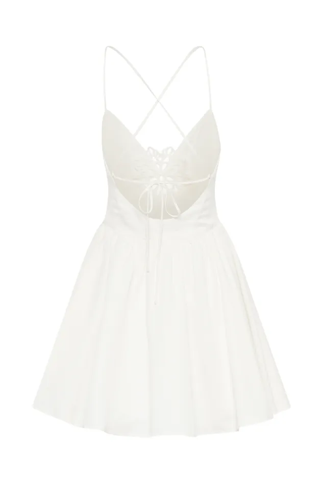 Women Meshki Dresses Muriel Cotton Mini Dress With Crochet 8211 White