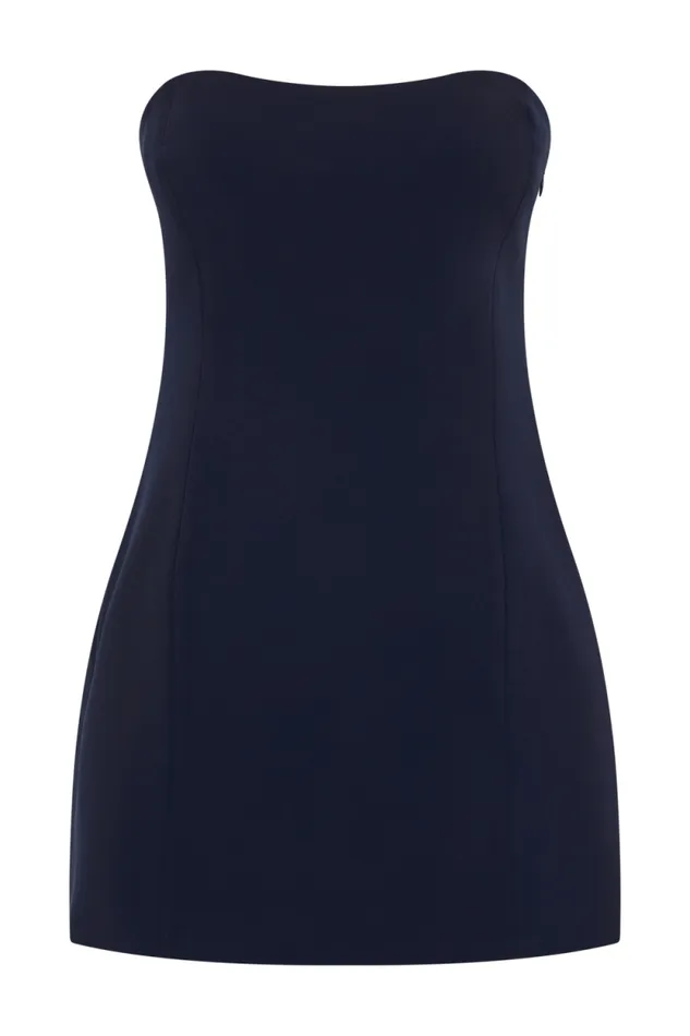 Women Meshki Dresses Neeka Strapless Bow Back Mini Dress 8211 Navy