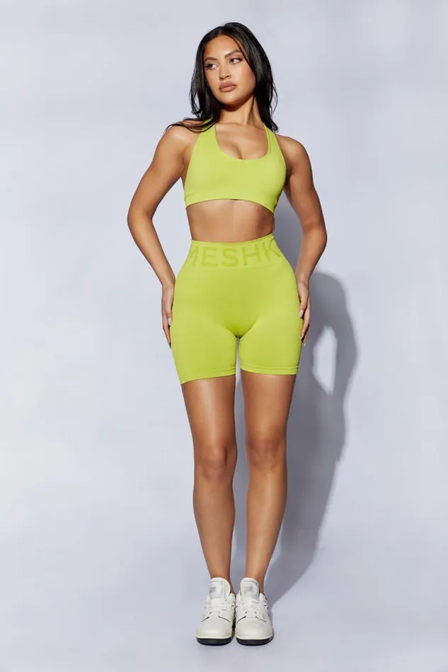Women Meshki Dresses Quinn Halter Longline Top 8211 Lime Green