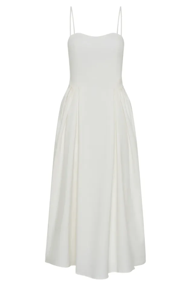 Women Meshki Dresses Rebecca Cotton Midi Dress 8211 White