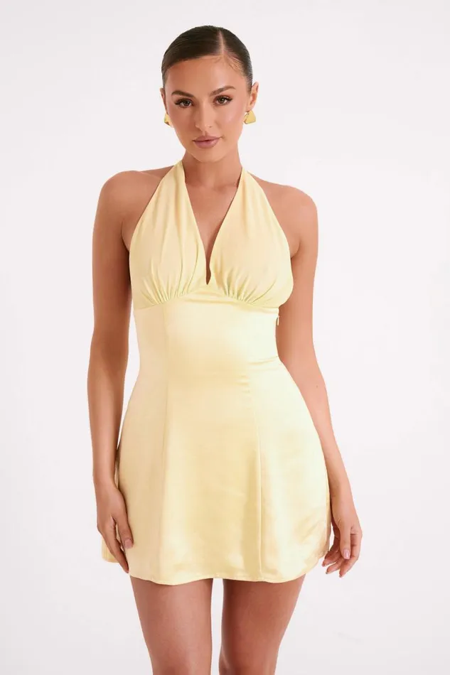 Women Meshki Dresses Richelle Satin Mini Dress 8211 Butter