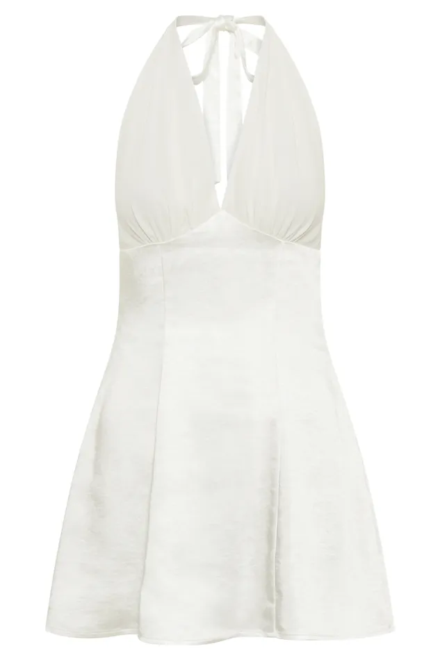Women Meshki Dresses Richelle Satin Mini Dress 8211 Ivory