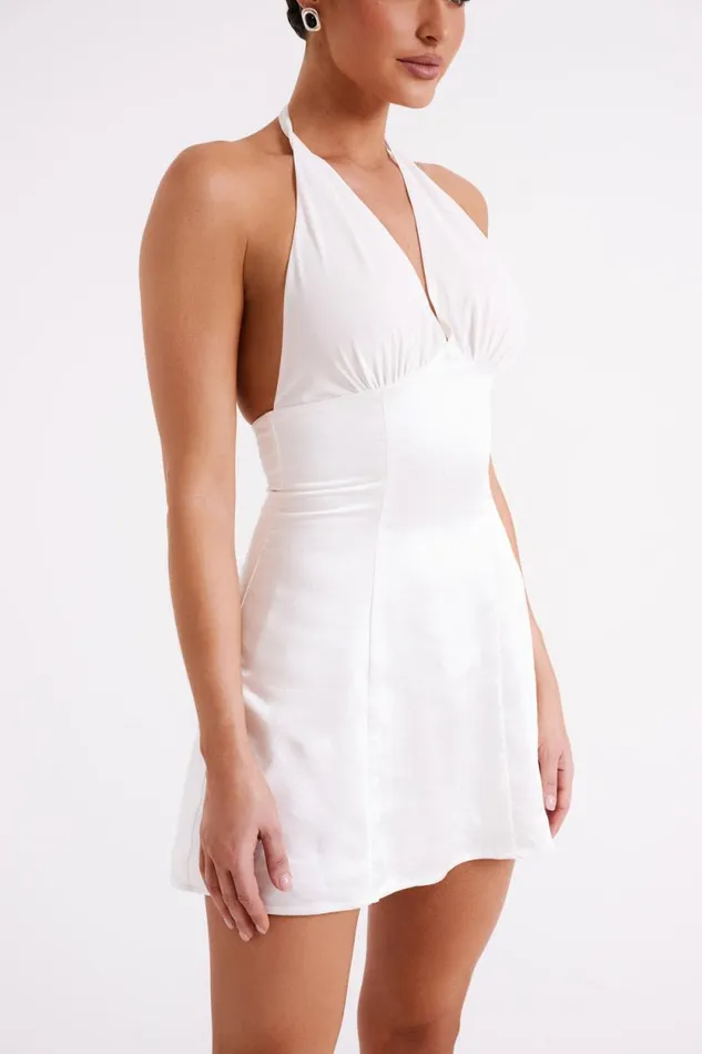 Women Meshki Dresses Richelle Satin Mini Dress 8211 Ivory