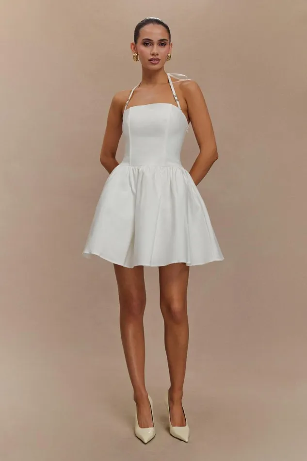 Women Meshki Dresses Ruby Halter Mini Dress 8211 White