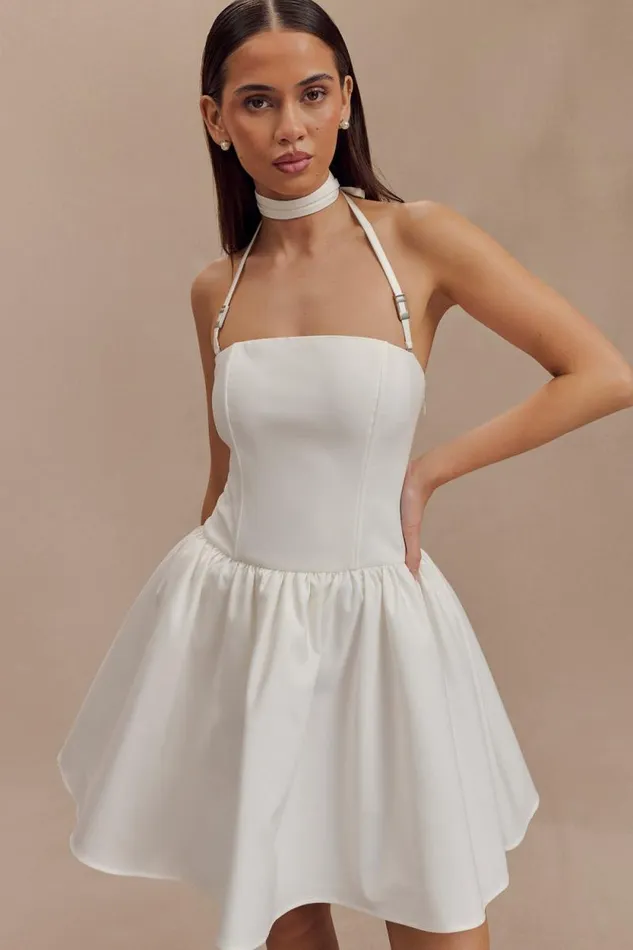 Women Meshki Dresses Ruby Halter Mini Dress 8211 White