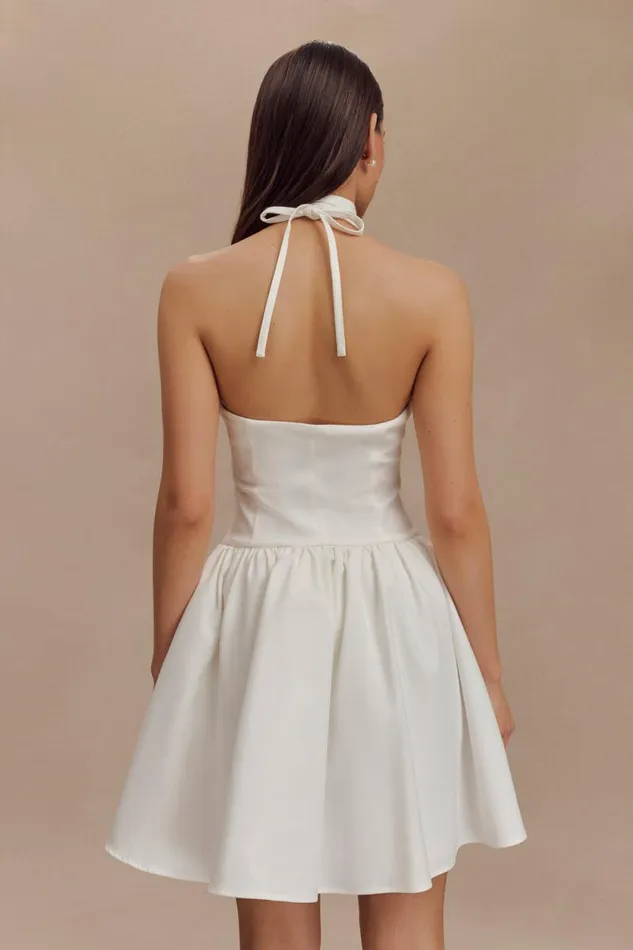 Women Meshki Dresses Ruby Halter Mini Dress 8211 White