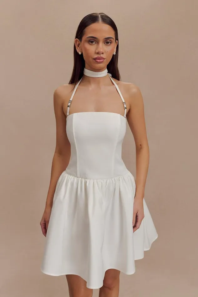 Women Meshki Dresses Ruby Halter Mini Dress 8211 White