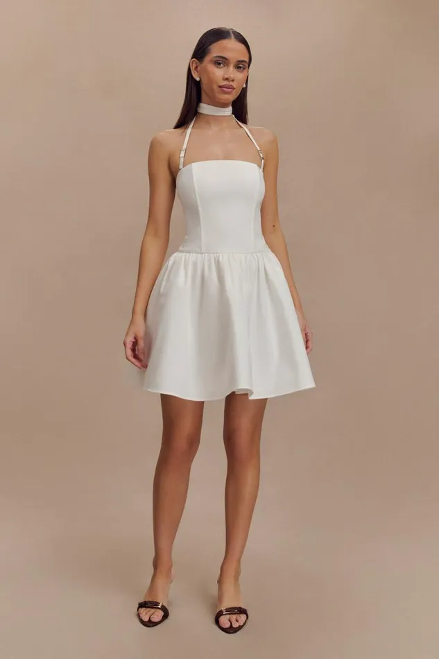 Women Meshki Dresses Ruby Halter Mini Dress 8211 White