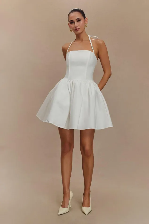 Women Meshki Dresses Ruby Halter Mini Dress 8211 White