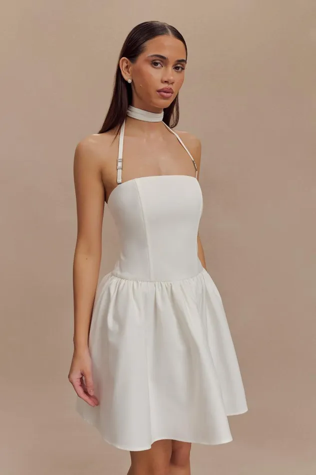 Women Meshki Dresses Ruby Halter Mini Dress 8211 White