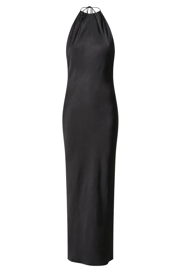 Women Meshki Dresses Sammy Satin Halter Maxi Dress 8211 Black