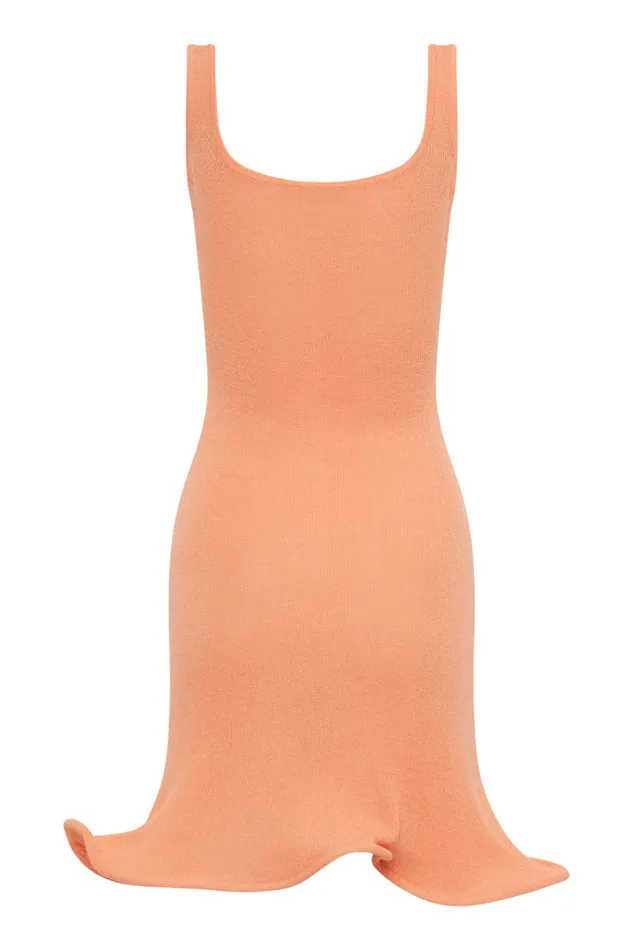 Women Meshki Dresses Sandra Square Neck Knit Mini Dress 8211 Orange