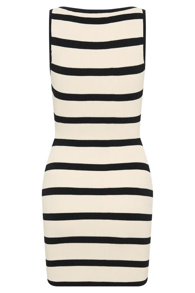 Women Meshki Dresses Sawyer Stripe Knit Mini Dress 8211 BlackCream