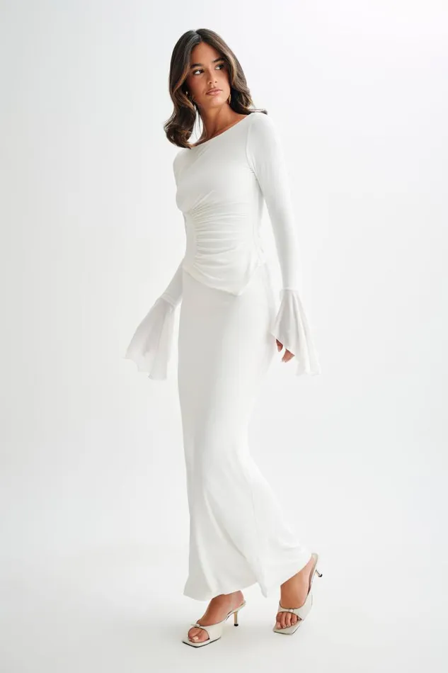 Women Meshki Dresses Stevie Bell Sleeve Slinky Top 8211 White