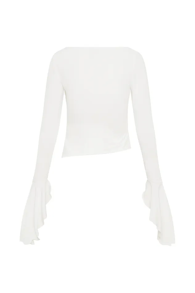 Women Meshki Dresses Stevie Bell Sleeve Slinky Top 8211 White