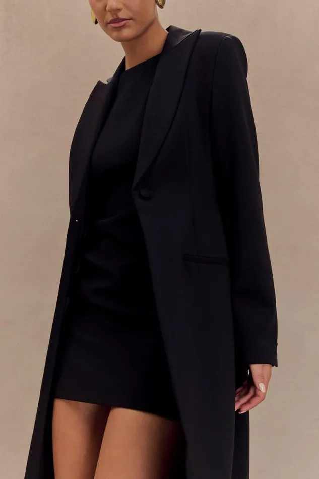 Women Meshki Outerwear Caviar Suiting Coat 8211 Black