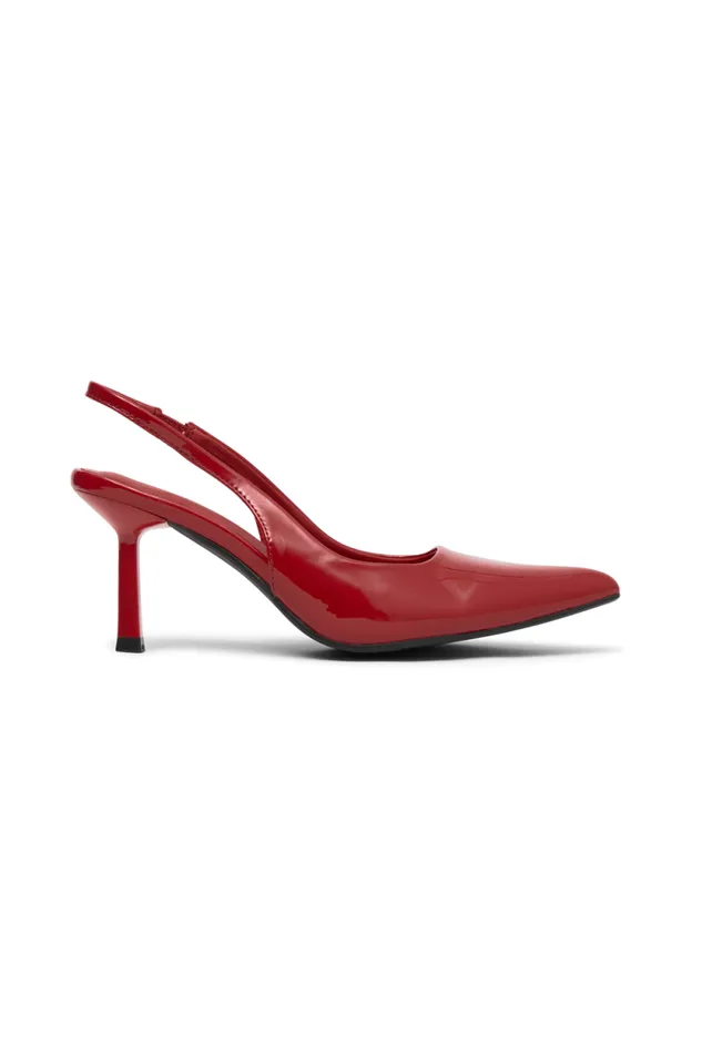 Women Meshki Shoes Dasha Patent Sling Back Heels 8211 Red