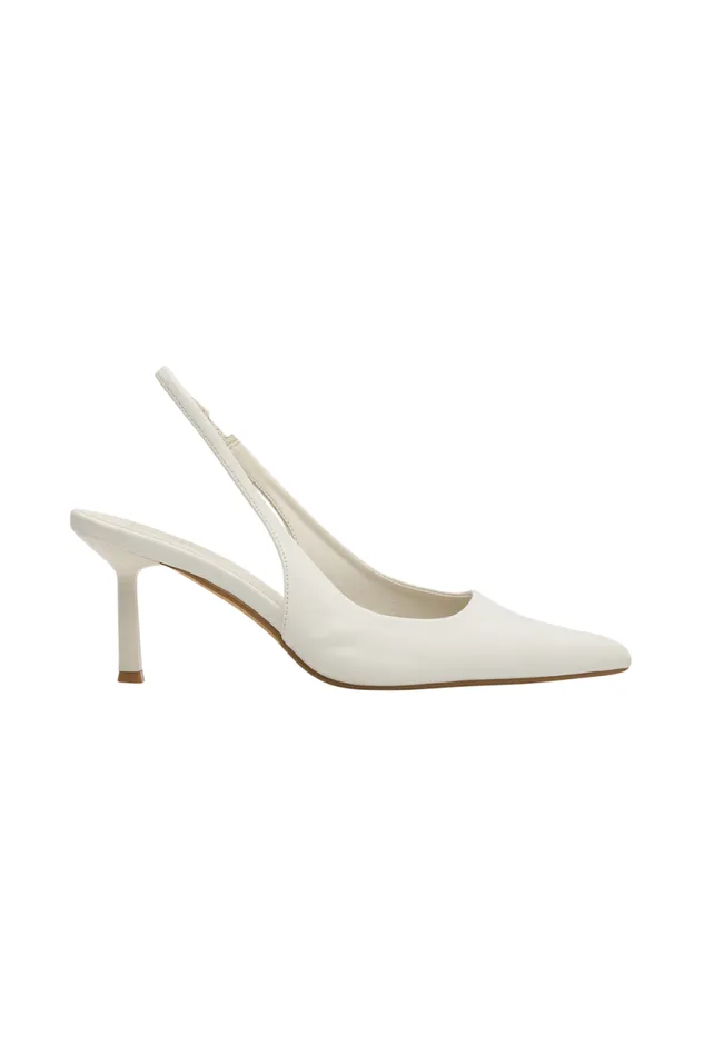 Women Meshki Shoes Dasha Sling Back Heels 8211 Ivory