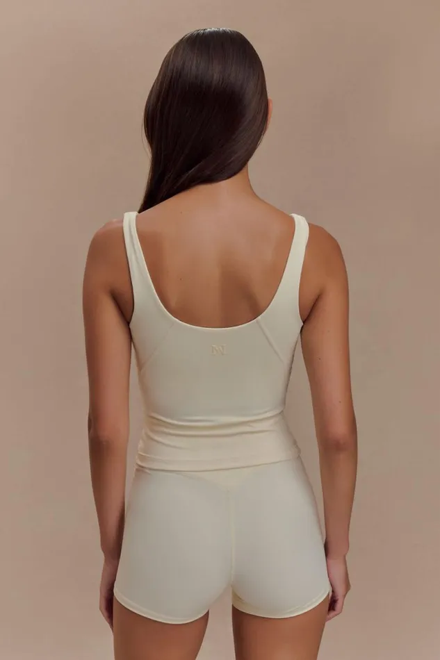 Women Meshki Tops Alexandra Yoga Top 8211 Ivory