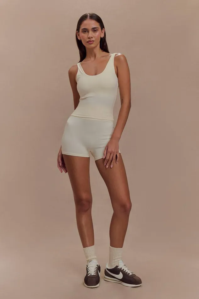 Women Meshki Tops Alexandra Yoga Top 8211 Ivory