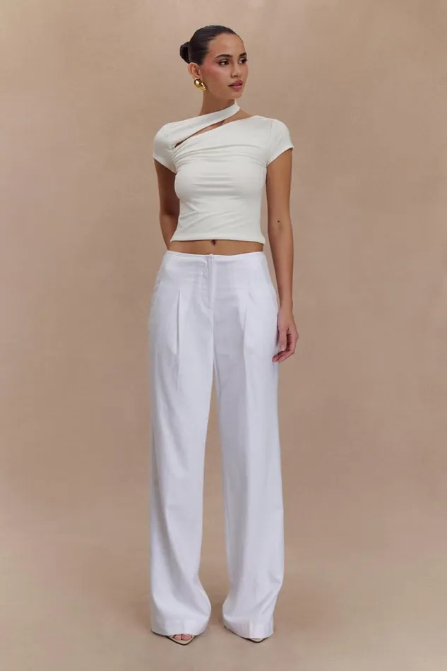 Women Meshki Tops Aurelie Cut Out Short Sleeve Top 8211 Ivory