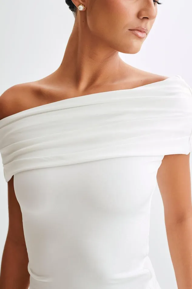 Women Meshki Tops Cassandra Off Shoulder Slinky Top 8211 White