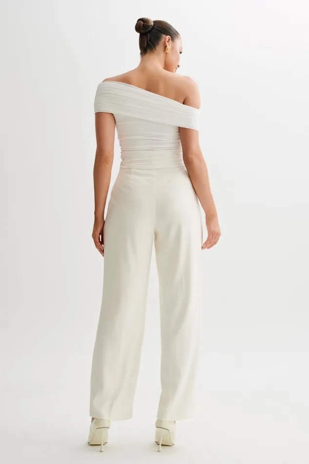 Women Meshki Tops Cassandra Off Shoulder Slinky Top 8211 White