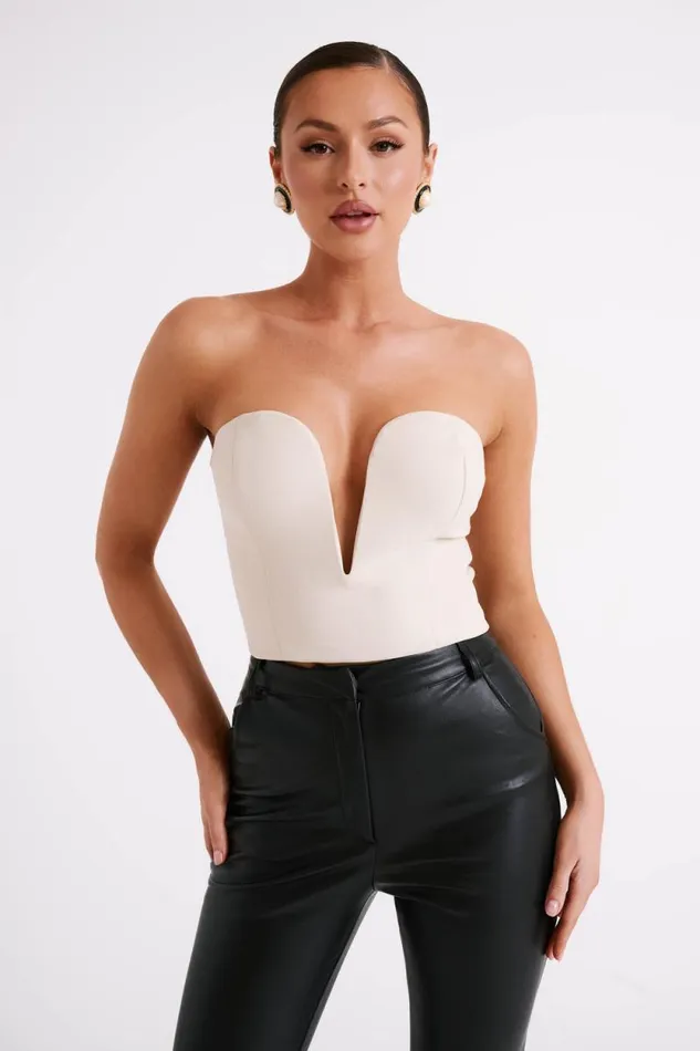 Women Meshki Tops Dahlia Strapless V Corset 8211 Cream