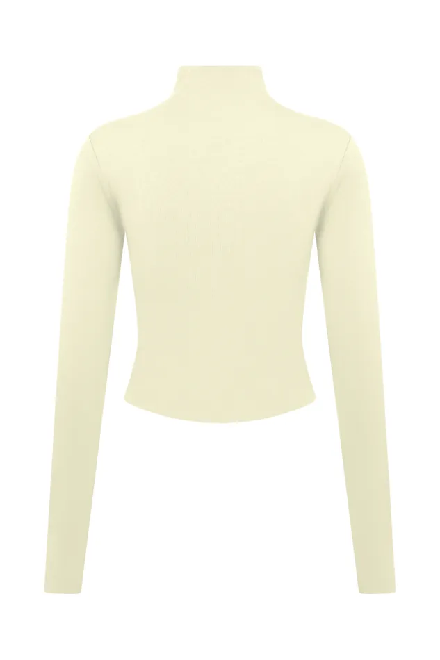 Women Meshki Tops Ember Modal Long Sleeve High Neck Top 8211 Ivory