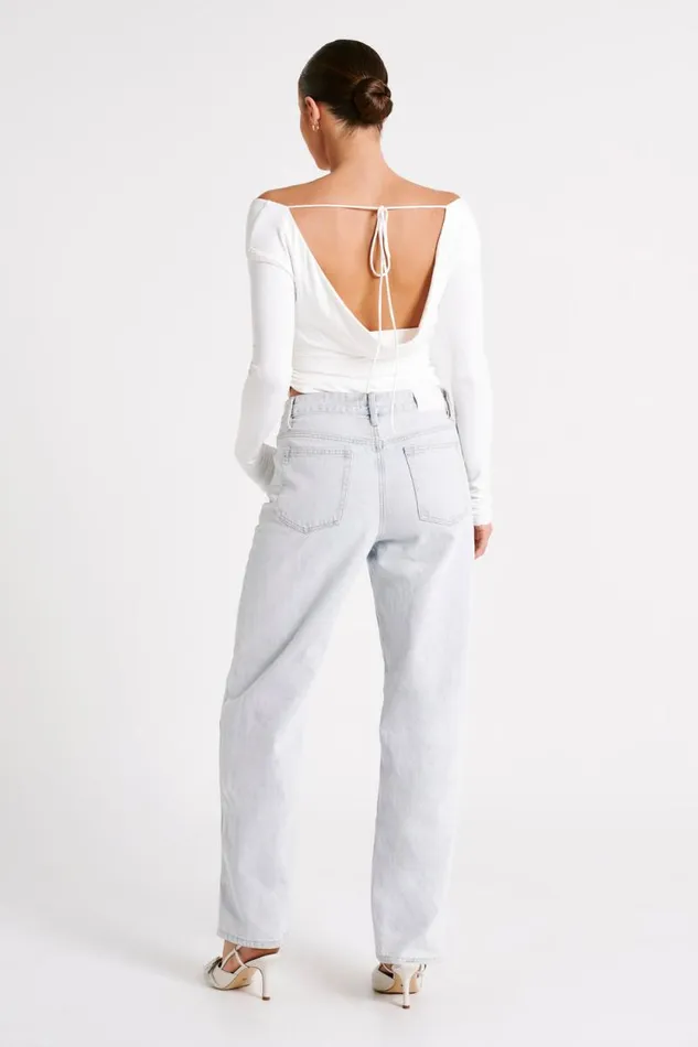 Women Meshki Tops Emma Recycled Nylon Long Sleeve Top 8211 White