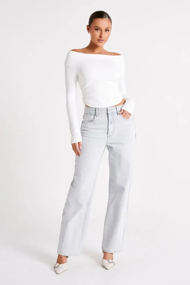 Women Meshki Tops Emma Recycled Nylon Long Sleeve Top 8211 White