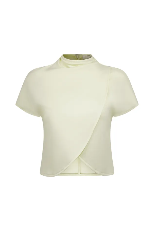 Women Meshki Tops Eris High Neck Scuba Jersey Top 8211 Ivory